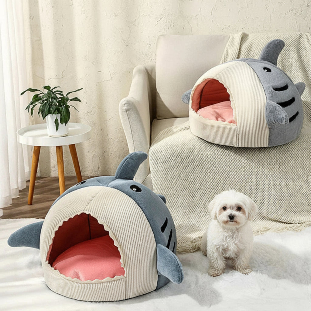 Luxury Plush Shark Pet Bed